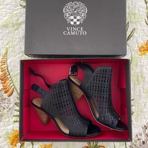 Vince Camuto Black Cutout Heeled Sandals